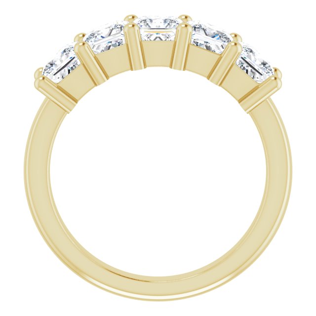 Five Stone 1.62ct Princess Cut Moissanite Anniversary Ring