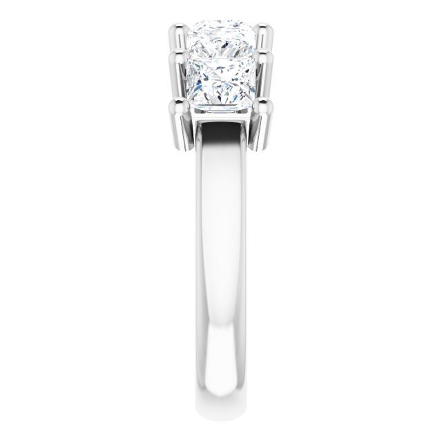 Five Stone 1.62ct Princess Cut Moissanite Anniversary Ring