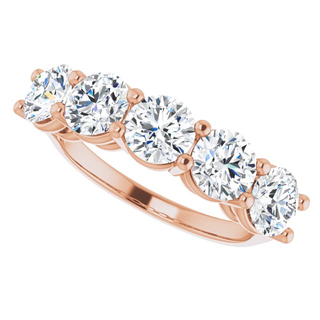 Two and 1/2ct Five Stone Moissanite Anniversary Ring