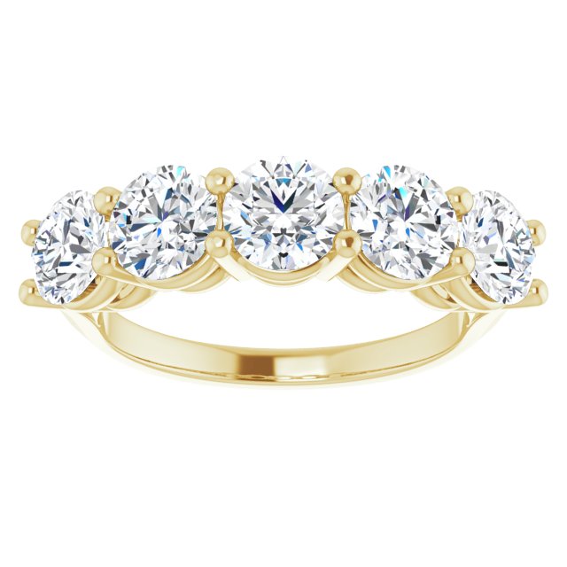 Two and 1/2ct Five Stone Moissanite Anniversary Ring