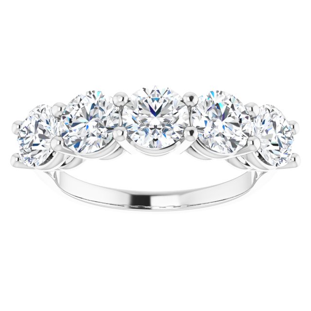 Two and 1/2ct Five Stone Moissanite Anniversary Ring