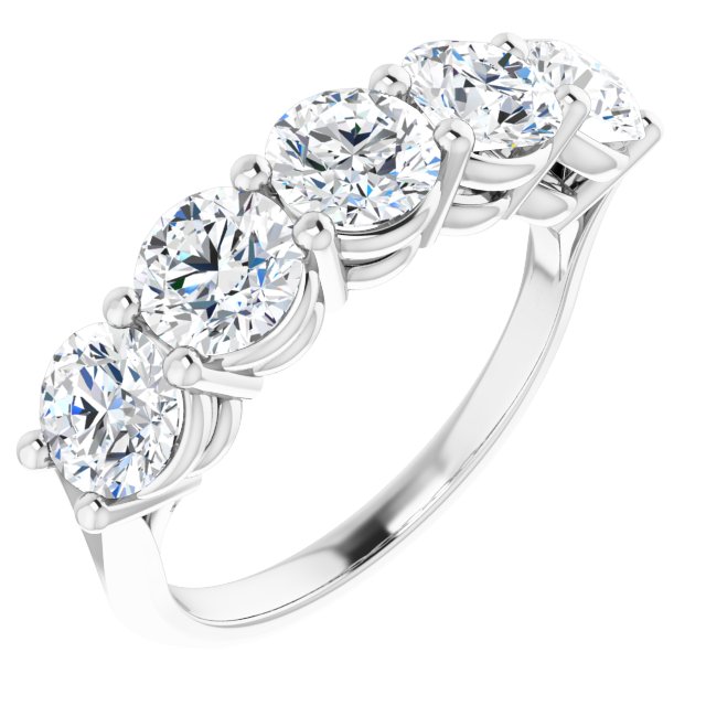 Two and 1/2ct Five Stone Moissanite Anniversary Ring