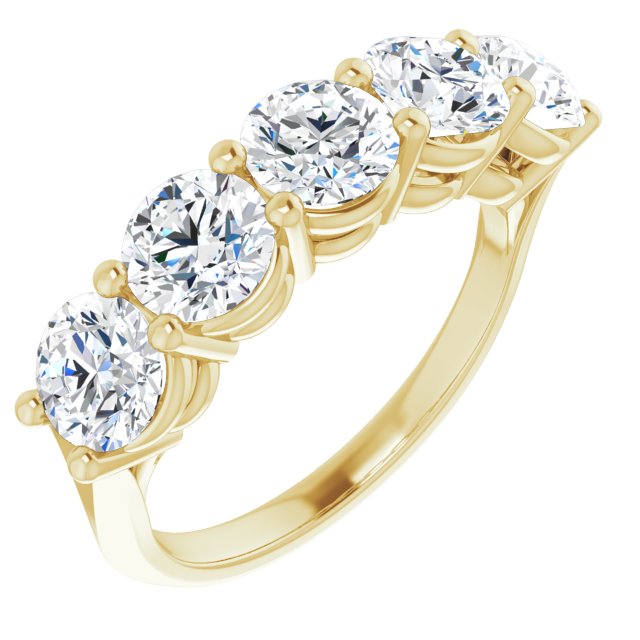 Two and 1/2ct Five Stone Moissanite Anniversary Ring