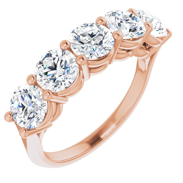 Two and 1/2ct Five Stone Moissanite Anniversary Ring