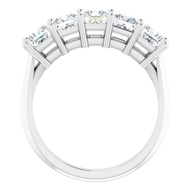 1.62ct Five Stone Princess Cut Moissanite Anniversary Ring