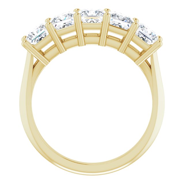 1.62ct Five Stone Princess Cut Moissanite Anniversary Ring