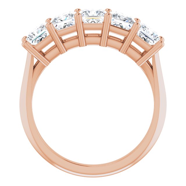 1.62ct Five Stone Princess Cut Moissanite Anniversary Ring