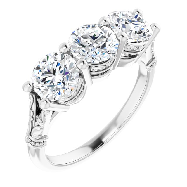 Vintage Two and a 1/4 Carat Moissanite Anniversary Ring