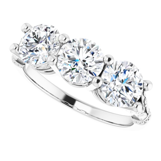 Vintage Two and a 1/4 Carat Moissanite Anniversary Ring