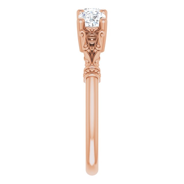 Vintage Cushion Cut Moissanite Anniversary Ring