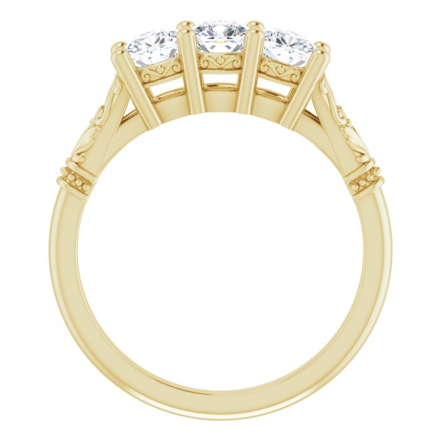 Vintage Cushion Cut Moissanite Anniversary Ring