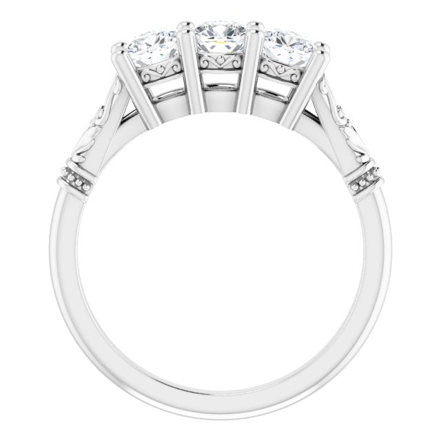 Vintage Cushion Cut Moissanite Anniversary Ring