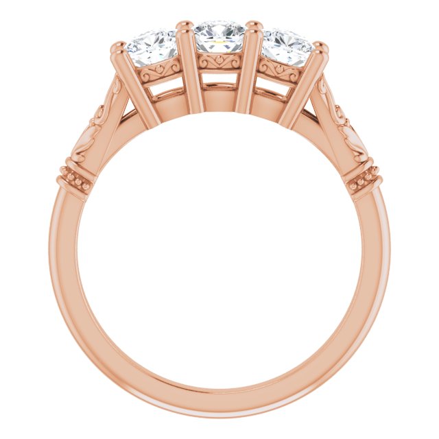 Vintage Cushion Cut Moissanite Anniversary Ring