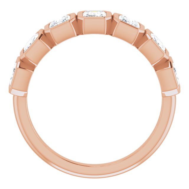 2.50ct Seven Stone Emerald Moissanite Anniversary Ring