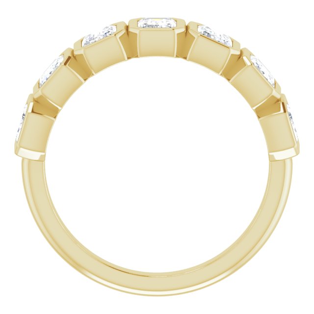 2.50ct Seven Stone Emerald Moissanite Anniversary Ring