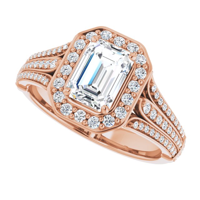 1.40ct Emerald Moissanite Vintage Ring