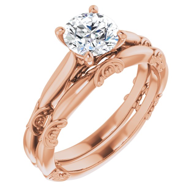 Rose Gold Vintage Wedding Band