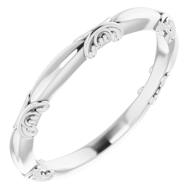 White Gold Vintage Wedding Band