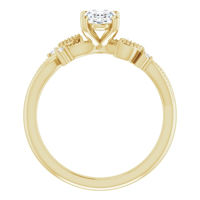 7 x 5mm Oval Moissanite Nature Inspired Ring