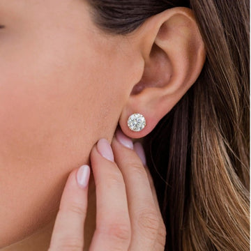 2.60ct DEW F/VVS Round Moissanite Studs-1