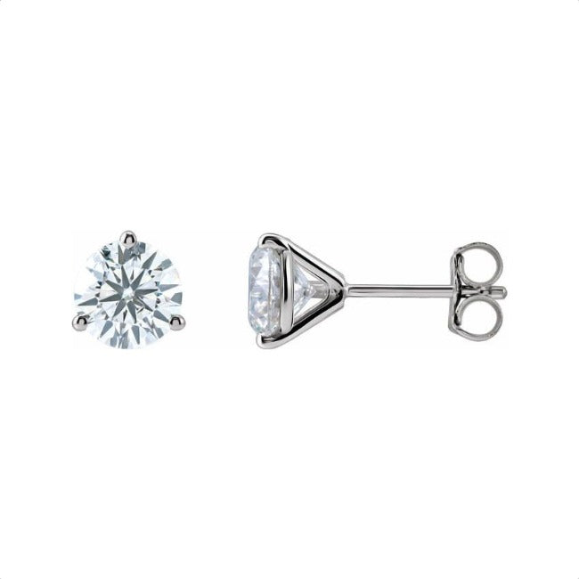 1.00ct Moisssanite Stud Earrings platinum