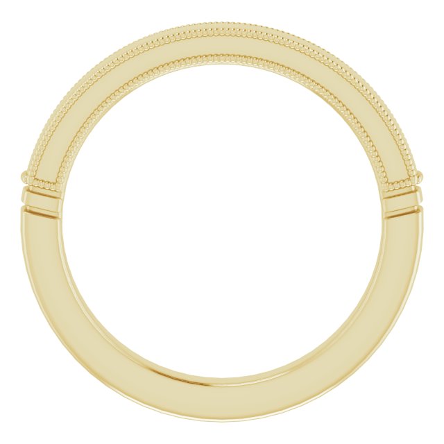 yellow gold milgrain accent wedding band