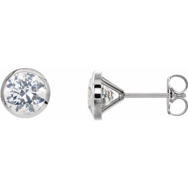 two carat bezel setting studs