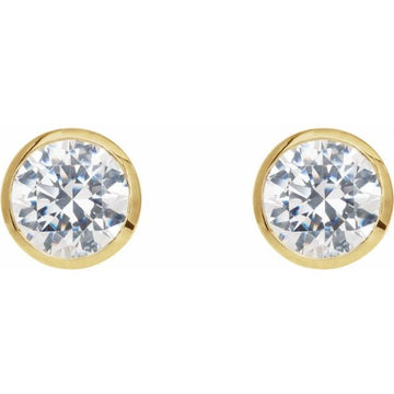 two carat bezel studs