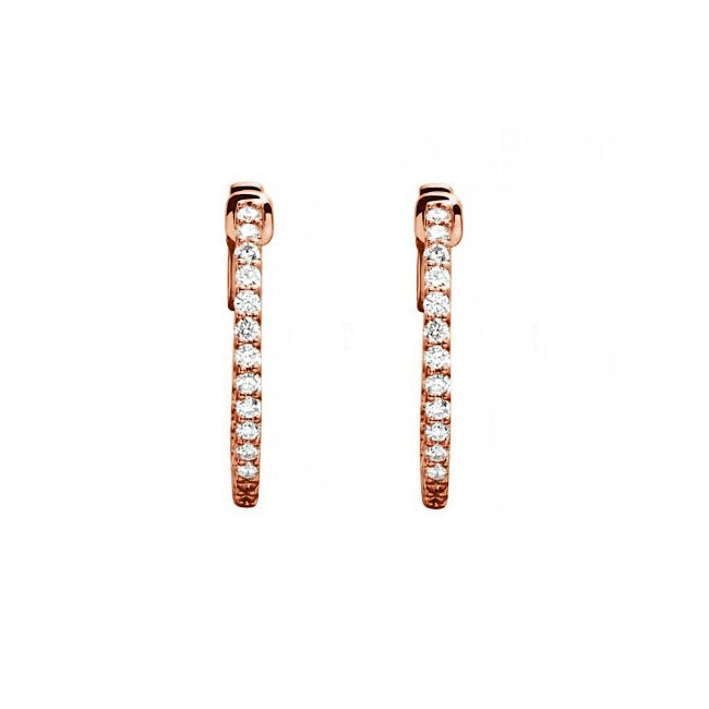 Rose Gold Lab Grown Diamond Inside Out Hoops-1