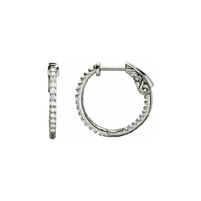 White Gold Lab Grown Diamond Inside Out Hoops