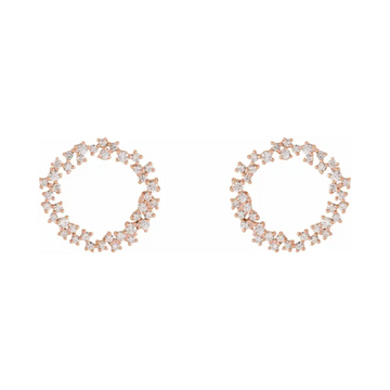 Rose Gold scatter circle LG diamond earrings