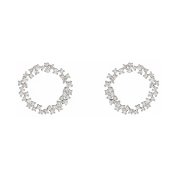 white Gold scatter circle LG diamond earrings