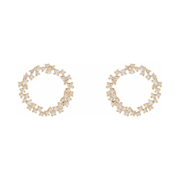 Gold scatter circle LG diamond earrings-1