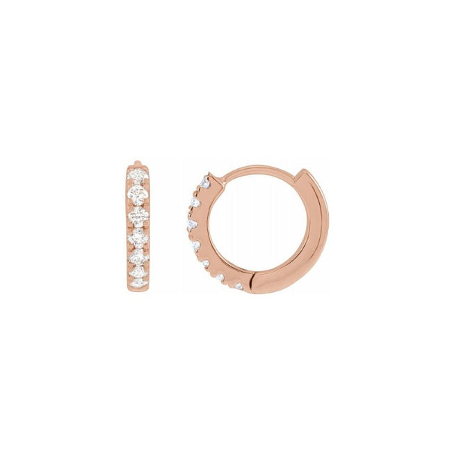 petite rose gold LG diamond huggies