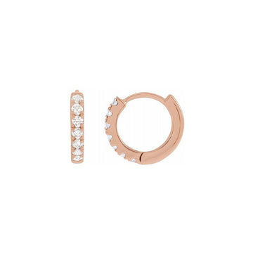 petite rose gold LG diamond huggies