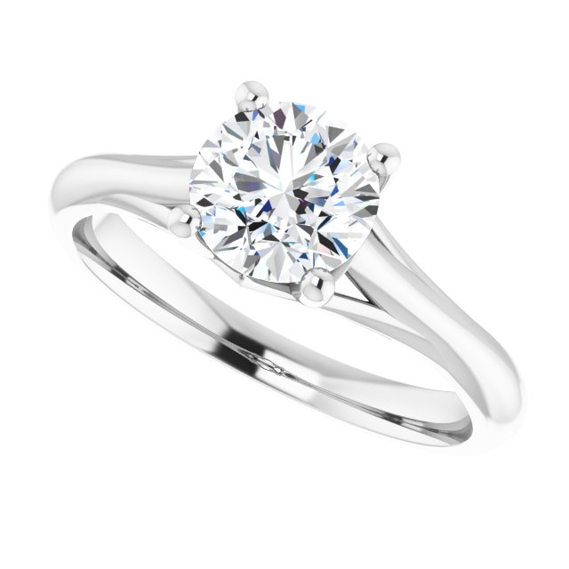 One Carat Carat Round Brilliant Moissanite Solitaire Ring