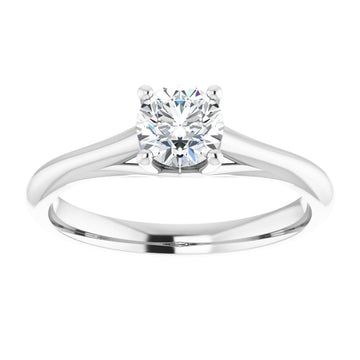 Half Carat Round Brilliant Moissanite Solitaire Ring