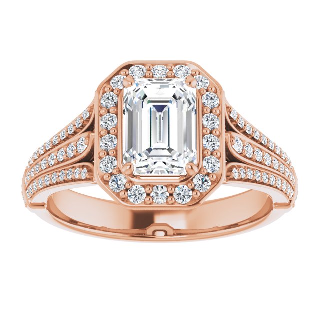 1.40ct Emerald Moissanite Vintage Ring