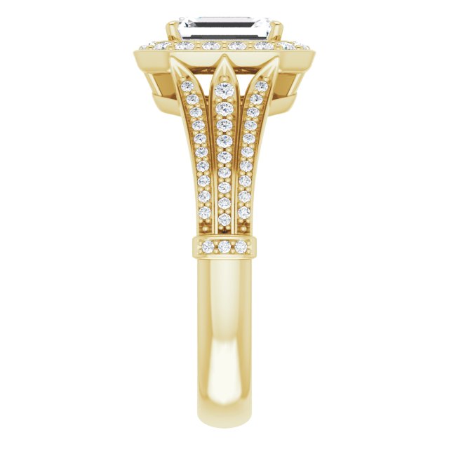 1.40ct Emerald Moissanite Vintage Ring