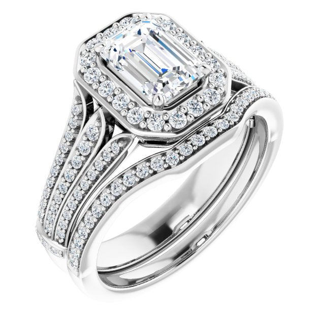 1.40ct Emerald Moissanite Vintage Ring