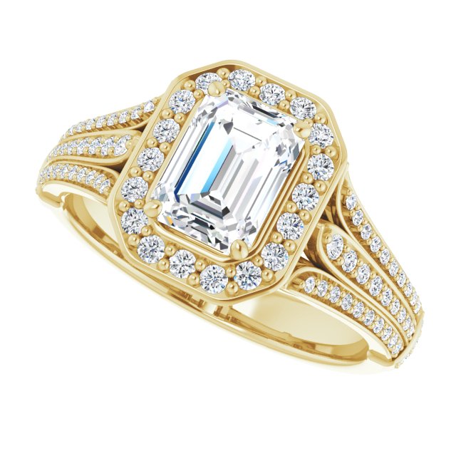 1.40ct Emerald Moissanite Vintage Ring