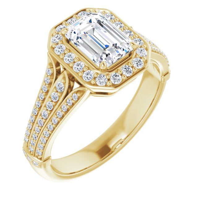 1.40ct Emerald Moissanite Vintage Ring