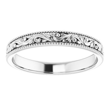 Vintage Milgrain and Filigree Wedding Band