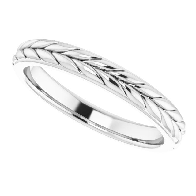 3mm Nature Inspired Wedding Ring