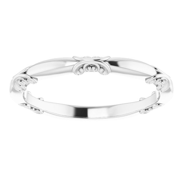 White Gold Vintage Wedding Band