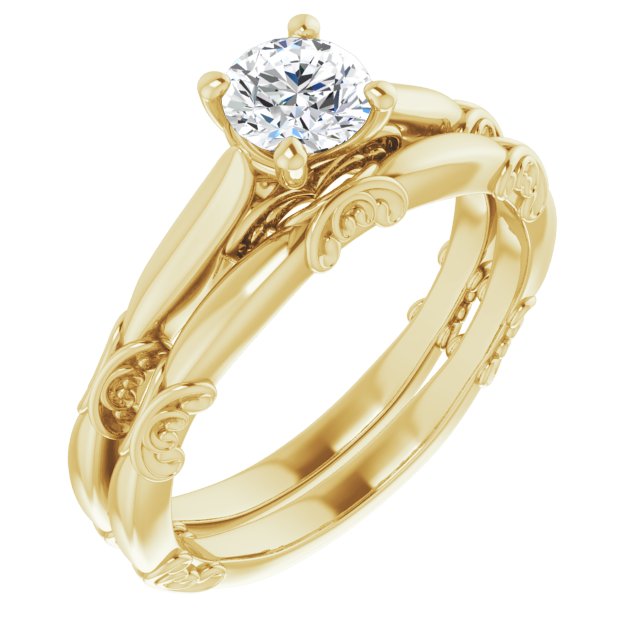Yellow Gold Vintage Wedding Band