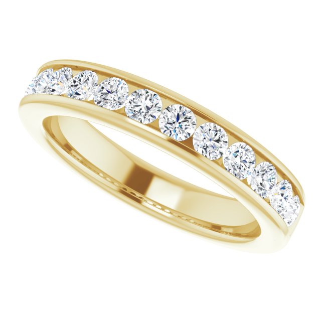 3/4 Carat Channel Set Round Brilliant Moissanite Ring