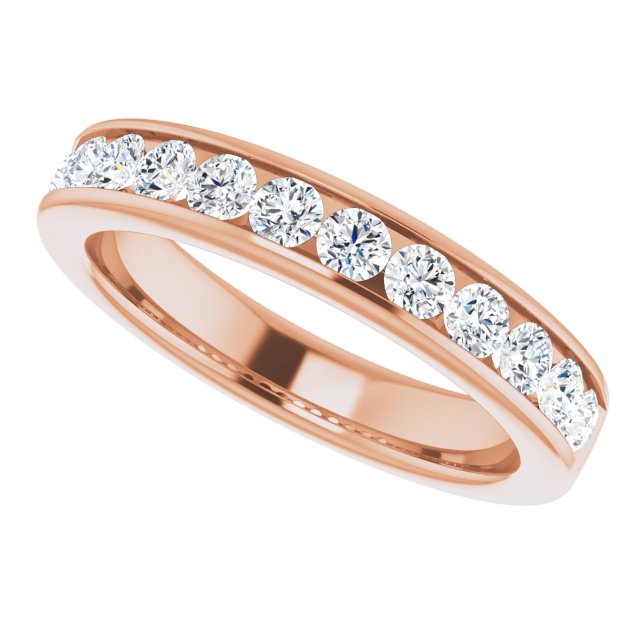 3/4 Carat Channel Set Round Brilliant Moissanite Ring