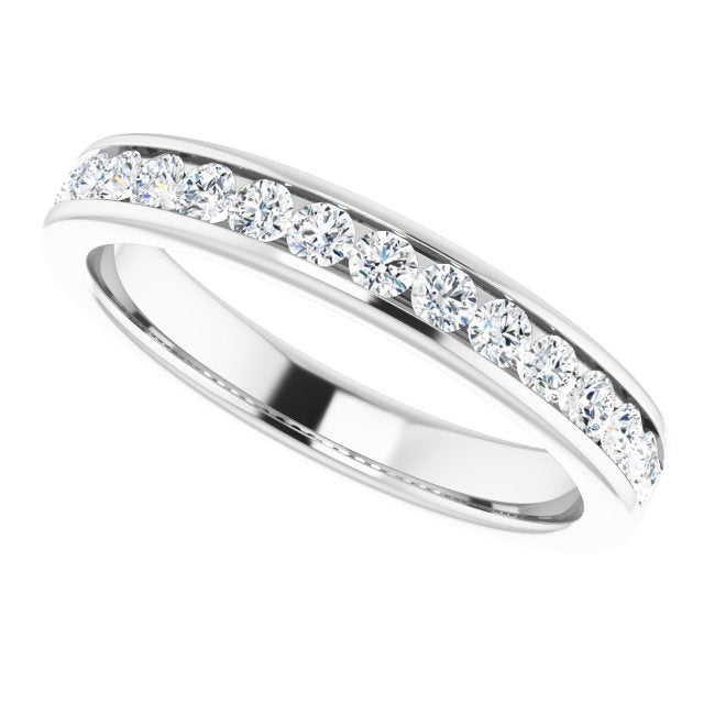 Half Carat Channel Set Moissanite Anniversary Ring