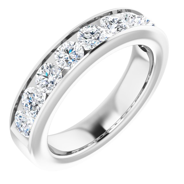 One and 1/2 Carat Channel Set Moissanite Ring